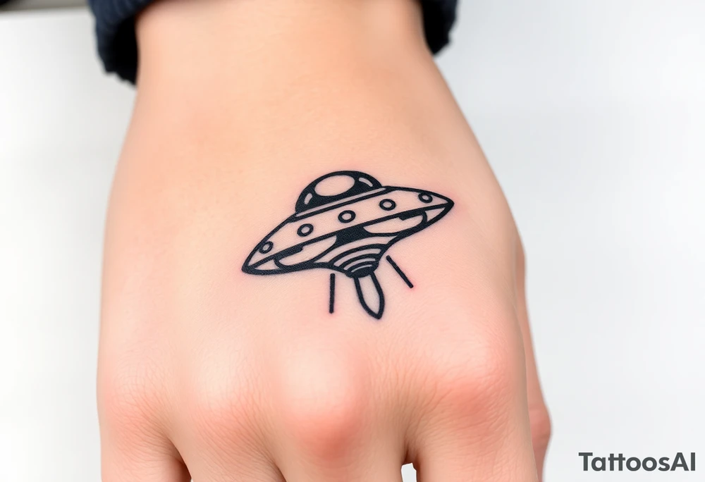 Small UFO tattoo idea