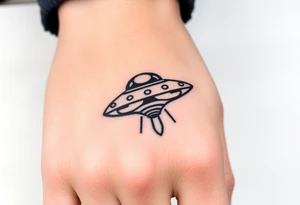Small UFO tattoo idea