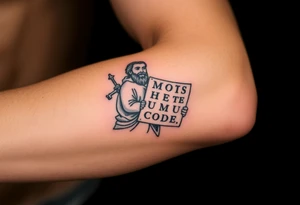 Moses holding the Ten Commandments tattoo idea