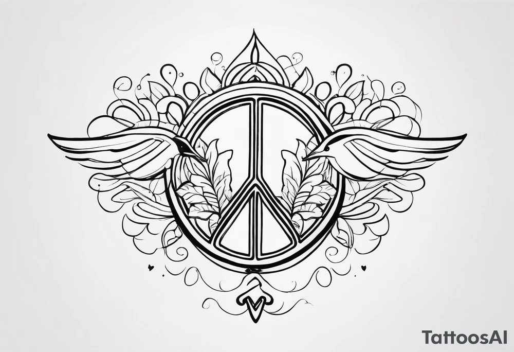 Something that means peace and love for mental health battle tattoo idea
