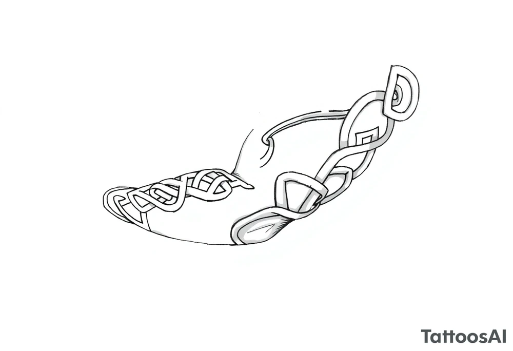 Celtic tribal knots
and bands black and white shading sleeve simple tattoo idea