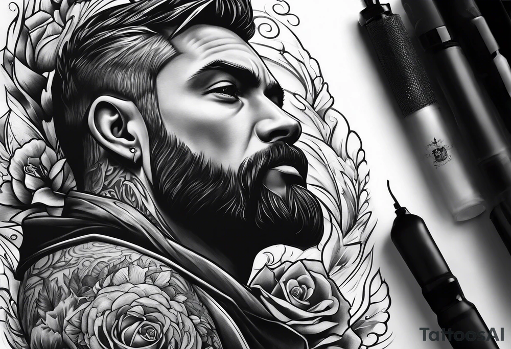 Father son half sleeve tattoo idea