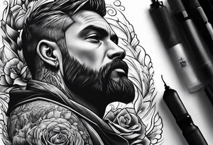 Father son half sleeve tattoo idea
