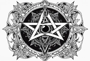 Pentagram eclipse dark tattoo idea