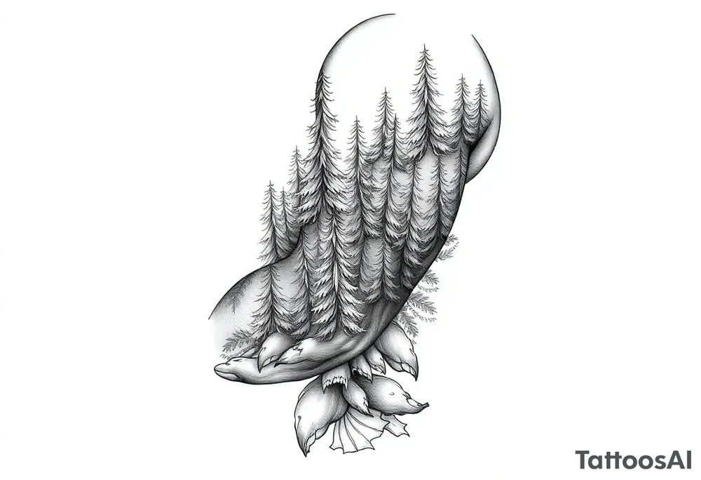 Coniferous forest forearm tattoo sleeve tattoo idea