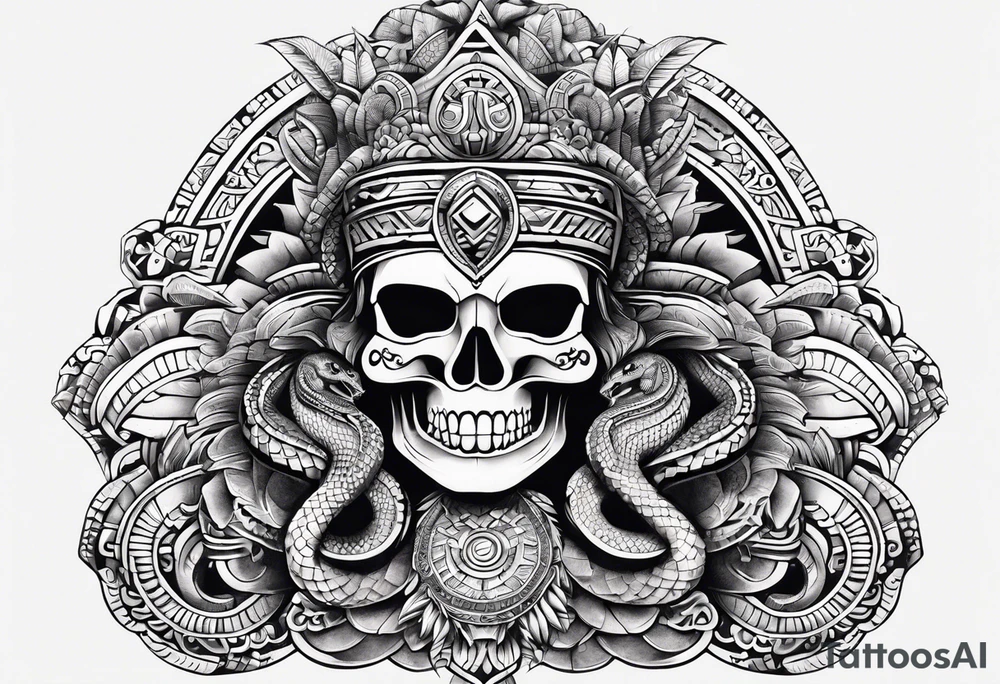 aztec snake sleeve tattoo idea