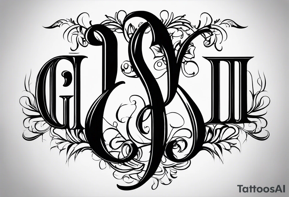 Cool image of initials “DgbIII” tattoo idea