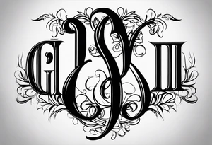 Cool image of initials “DgbIII” tattoo idea