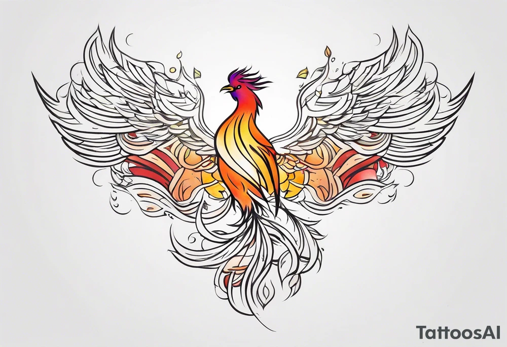 happy 
phoenix tattoo idea