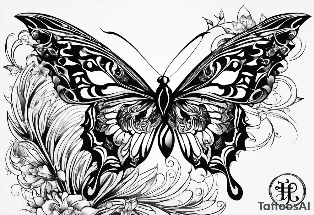 На икре линии графика нимб меч клинок tattoo idea