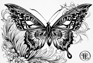 На икре линии графика нимб меч клинок tattoo idea