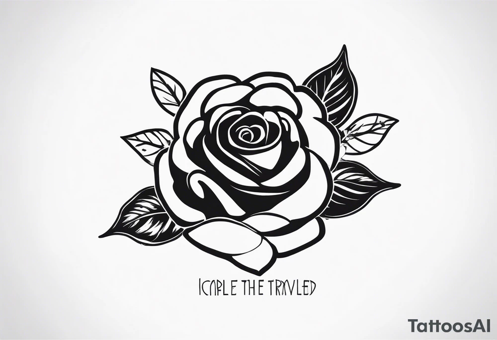Create a back tattoo with rose petals and the quote 
I took the one less traveled by and it had made all the difference. tattoo idea