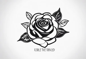 Create a back tattoo with rose petals and the quote 
I took the one less traveled by and it had made all the difference. tattoo idea
