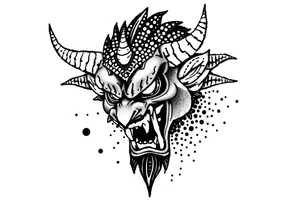 a Japanese folklore demon from old times tattoo idea