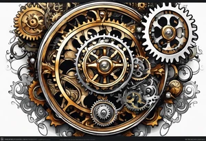 steam punk, Gears, Autism, puzzle pieces tattoo idea