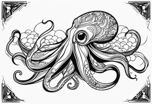 squid with adult swim style tattoo idea