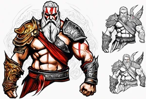 god of war ares, zeus, lighting tattoo idea