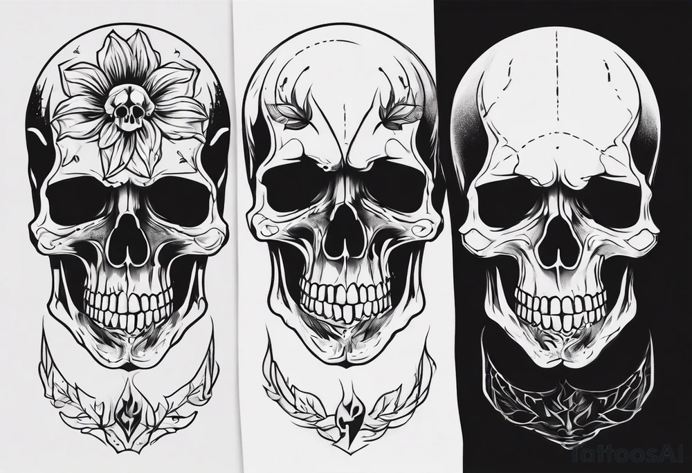 Skull from side tattoo idea