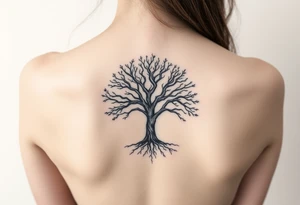 Round tree tattoo idea
