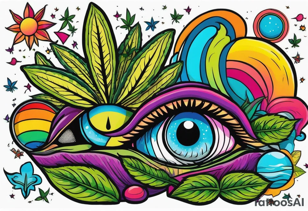 Marijuana and Psychedelic inspired tattoo tattoo idea