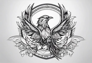 pheonix fine linework arrows tattoo idea
