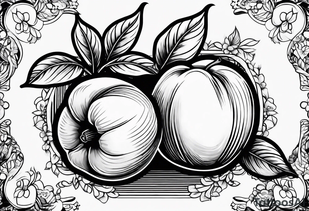 peach tattoo with sexual implications tattoo idea
