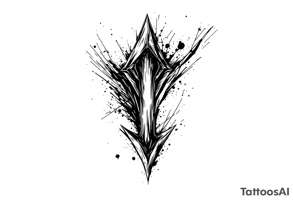 create an arrow that show down tattoo idea