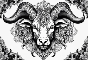 Devil with goat horns tattoo idea