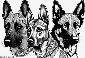 Belgian malinois, Scottish terrier, border collie, papillon tattoo idea