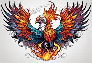 Phoenix rising from the ashes tattoo idea