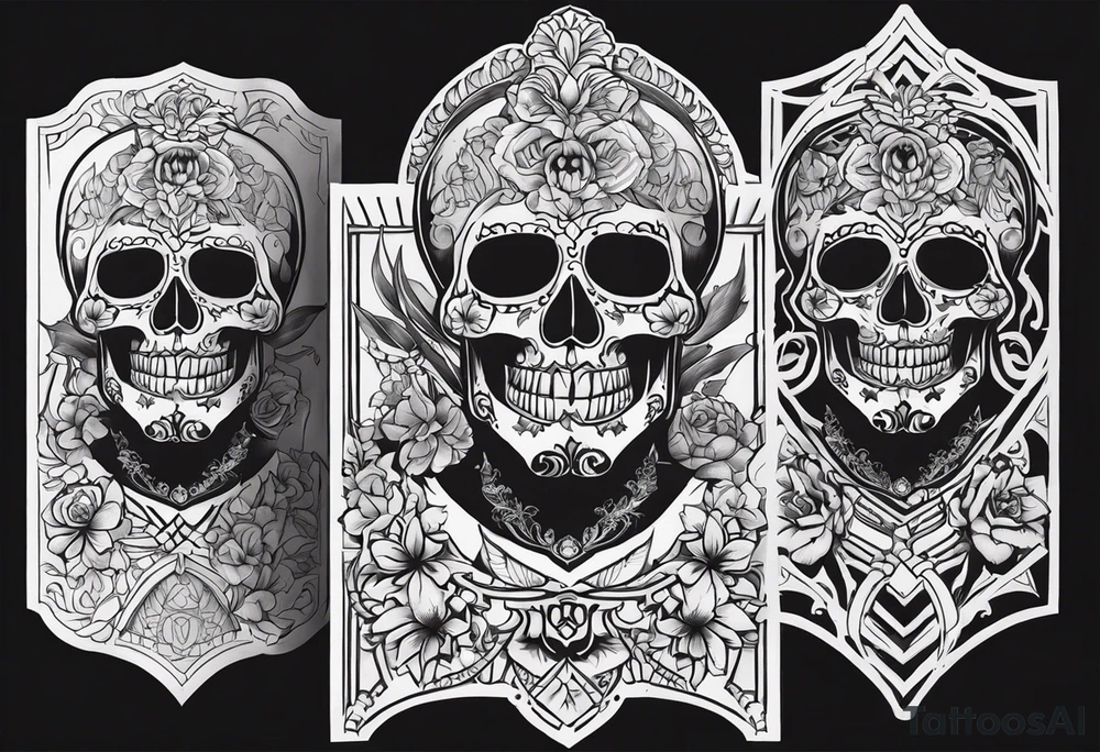 mexican style santa muerte tattoo for chest tattoo idea