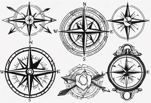 compass with arrow going through it tattoo idea