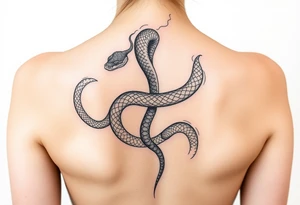 Snake  shedding skin 
Down spine tattoo idea