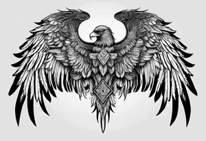 Wings with the word Glenn in between tattoo idea