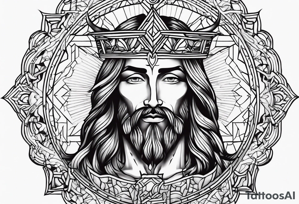 Jesus, devil, old school tattoo idea