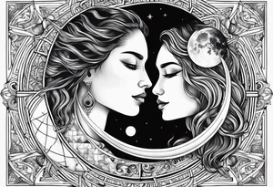 sun and the moon, the overlap
the sun has a woman face and the moon a man face tattoo idea