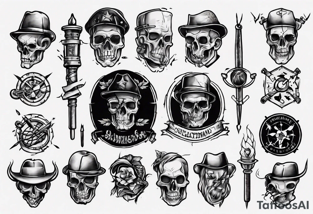 draw a linesmans butt-set tattoo idea