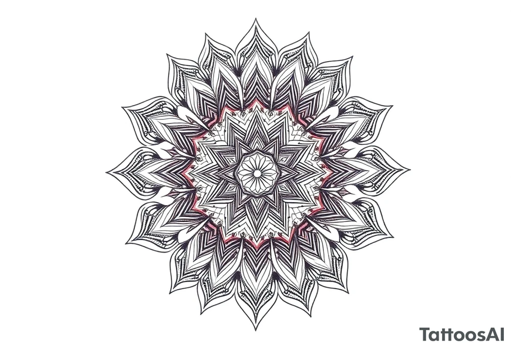 intricate mandala with sacred geometry and cosmic elements tattoo idea