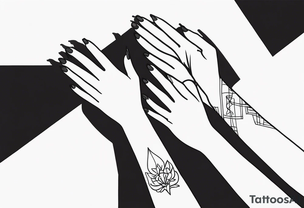 three hands holding tattoo idea