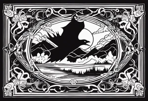 a big dark shadow rising up from the dead tattoo idea