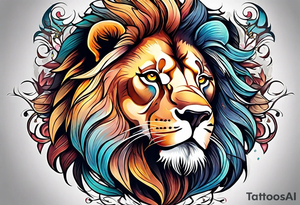 Lion head fierce tattoo idea