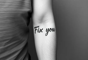 make a design with the title of the song Fix you by COldplay tattoo idea