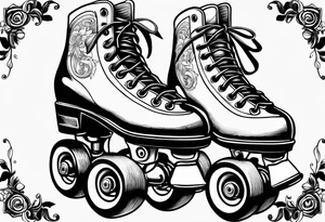 Pair of rollerskates facing left tattoo idea
