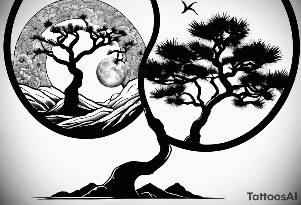 Yin and yang and Joshua tree tattoo idea