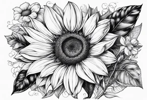 Tournesol,  Fleur roses , Caméra, vague , palmier tattoo idea