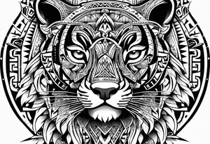 aztec jaguar tribal tattoo idea