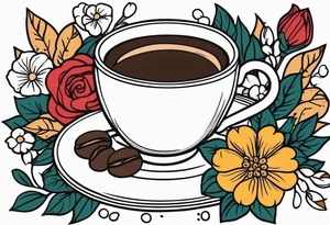 coffee
old school vintage simple traditional design surrounded by vintage flowers


bold color simple tattoo idea