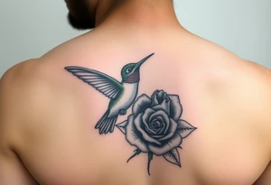 Debby Deguzman with a humming bird and a rose tattoo idea