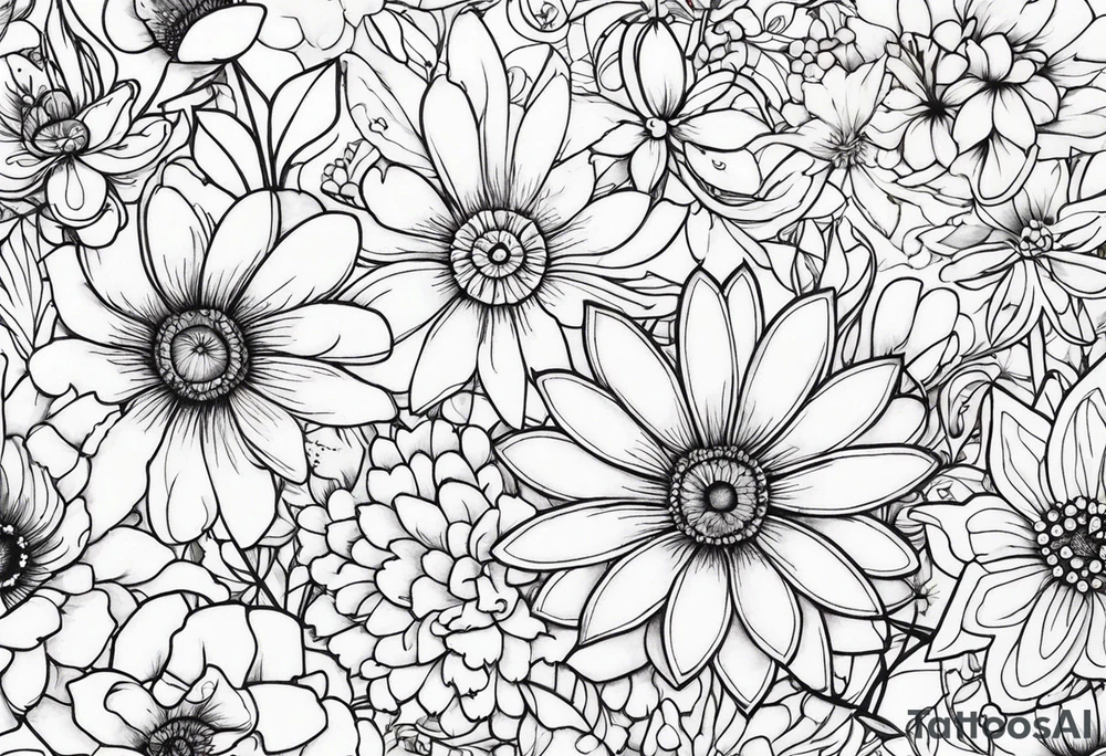small wildflowers tattoo idea