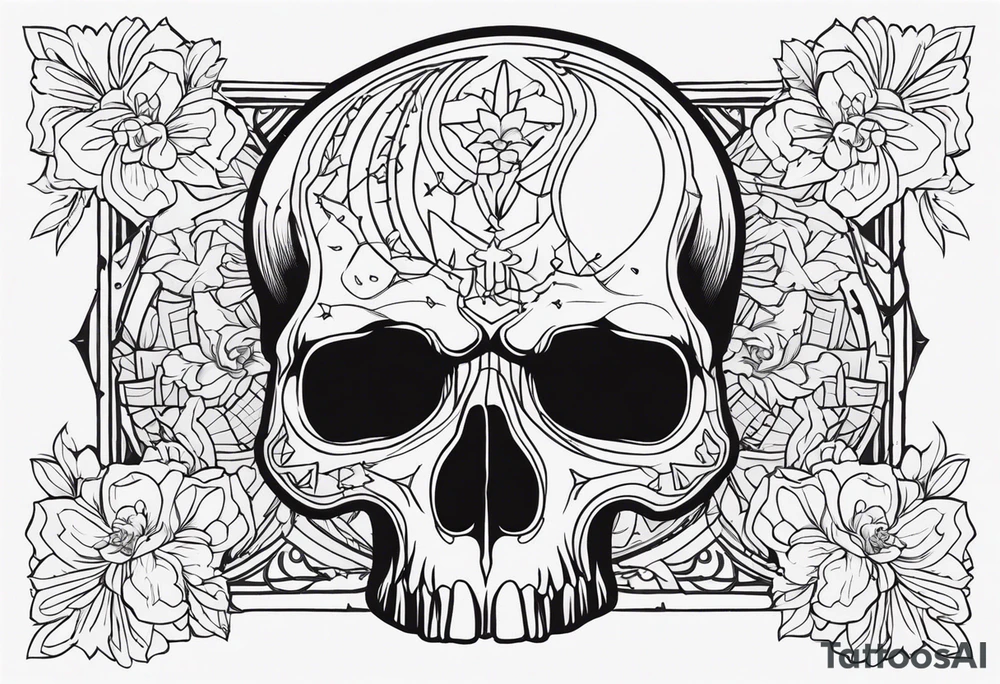 Detailed Skull tattoo idea